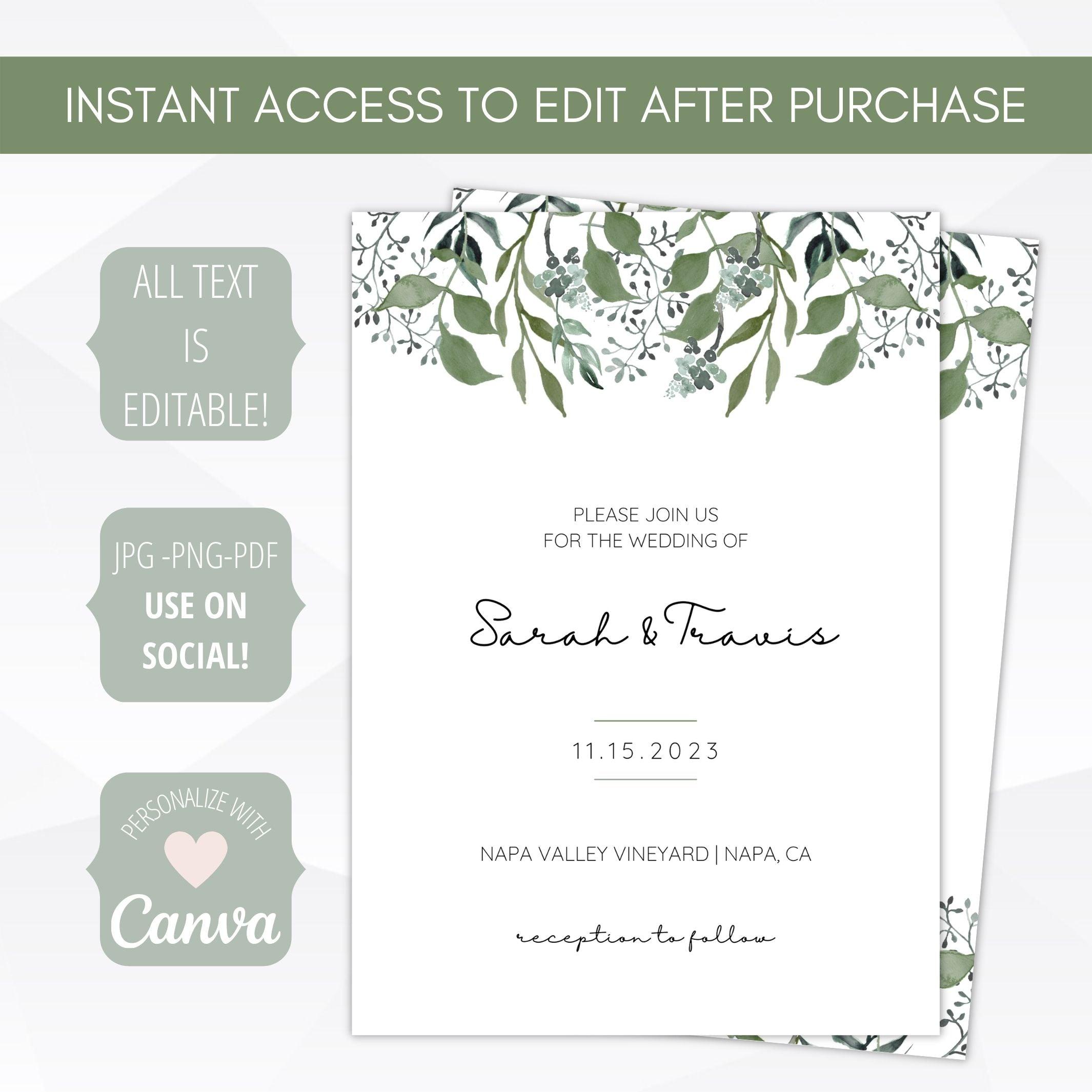 outdoor wedding invitation template