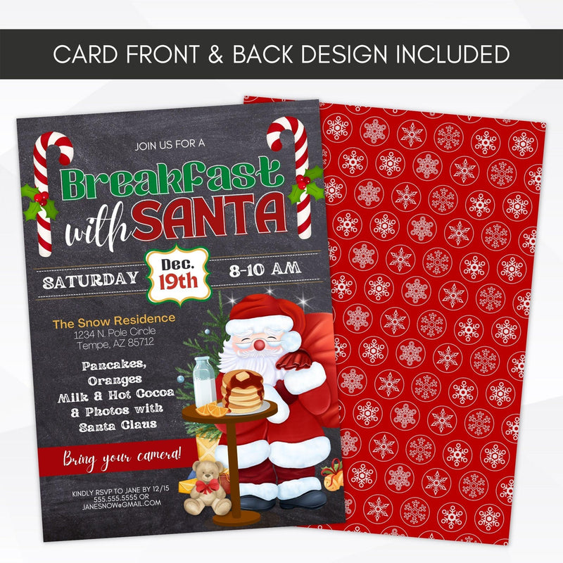 kids breakfast with santa party invitation