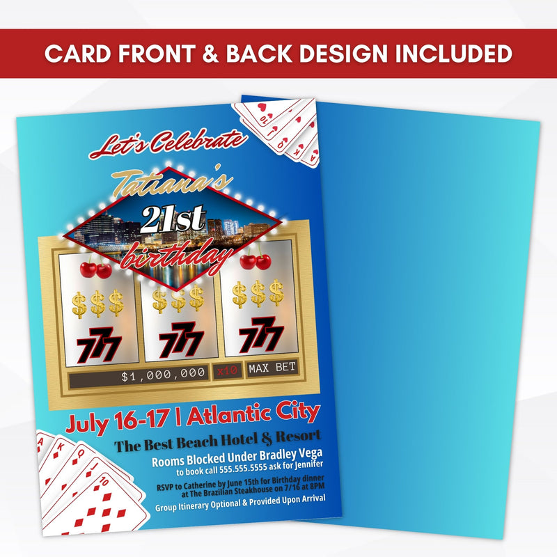 bold casino party invitations for bachelorette party