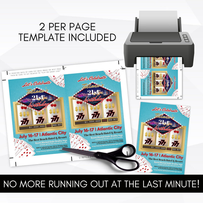 diy casino theme party invitations