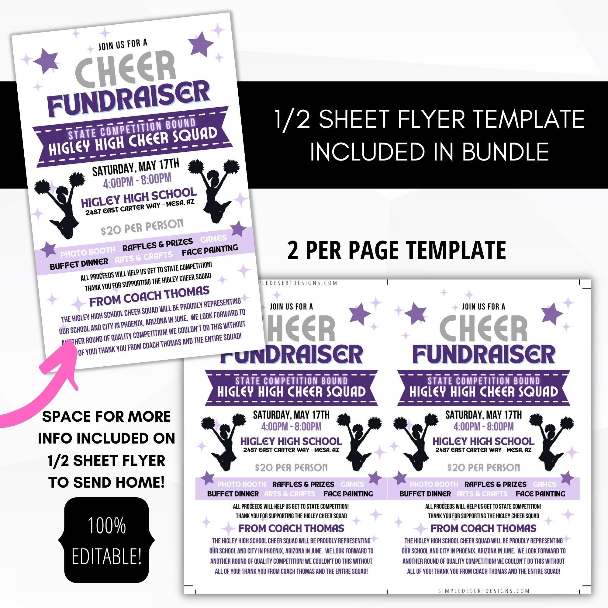 cheerleading booster club, school, club fundraiser event banquet