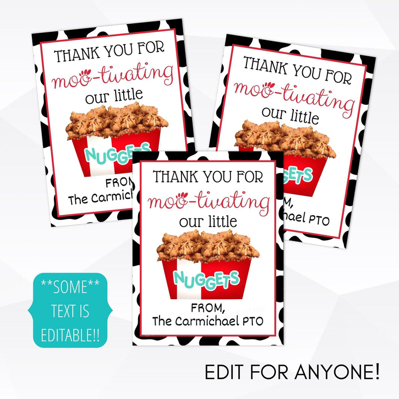 chicken nugget gift tag
