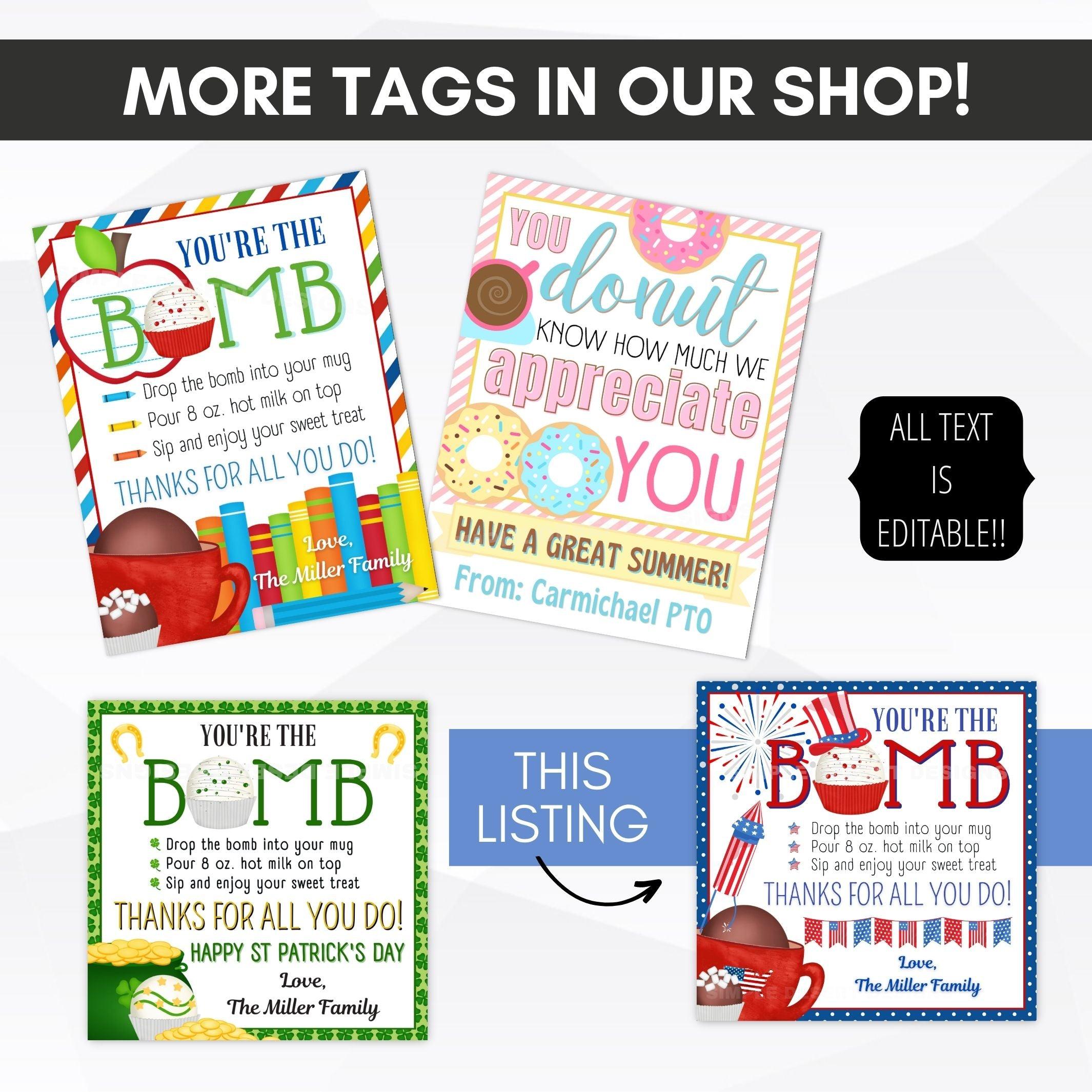 Teacher appreciation tags