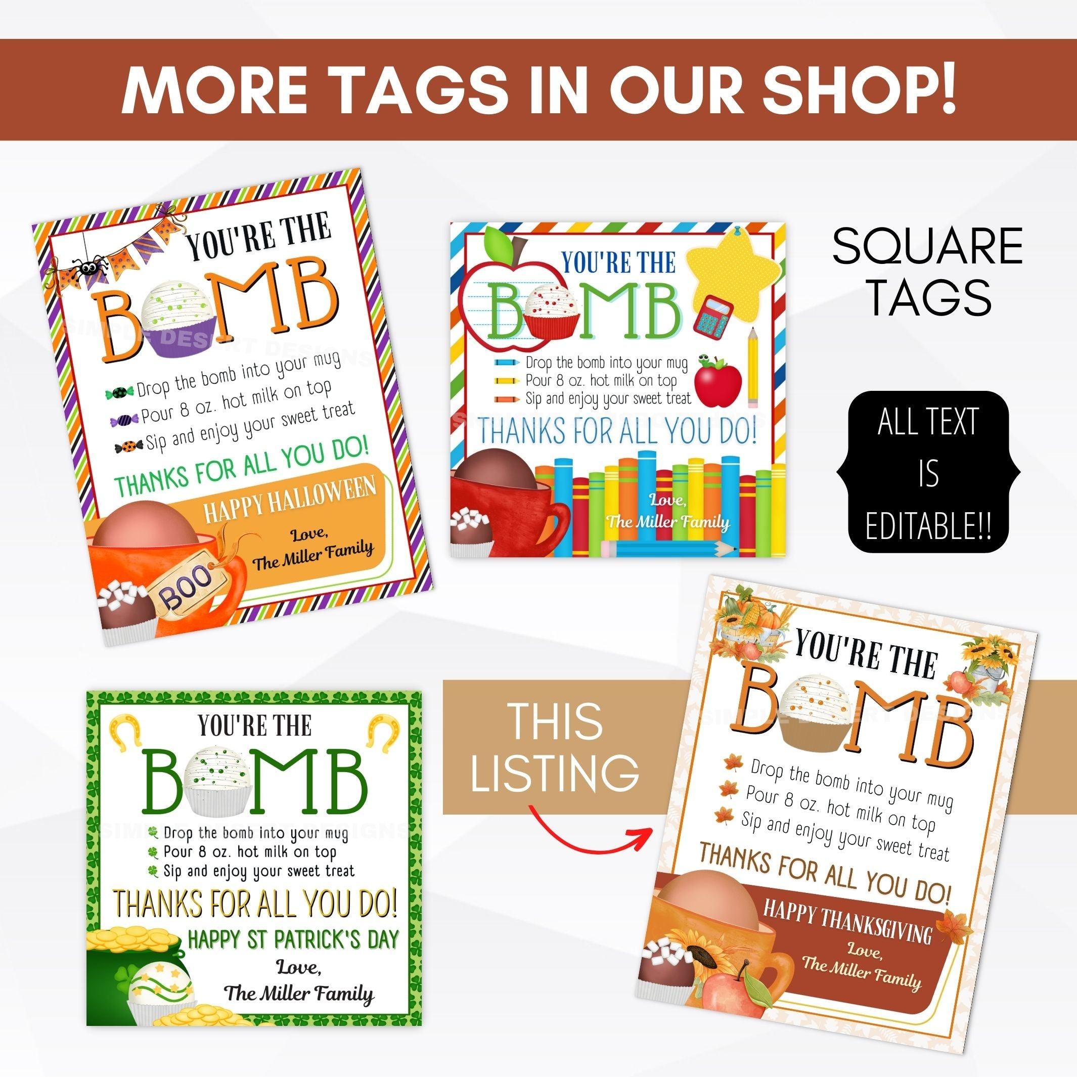 Fall teacher appreciation tags