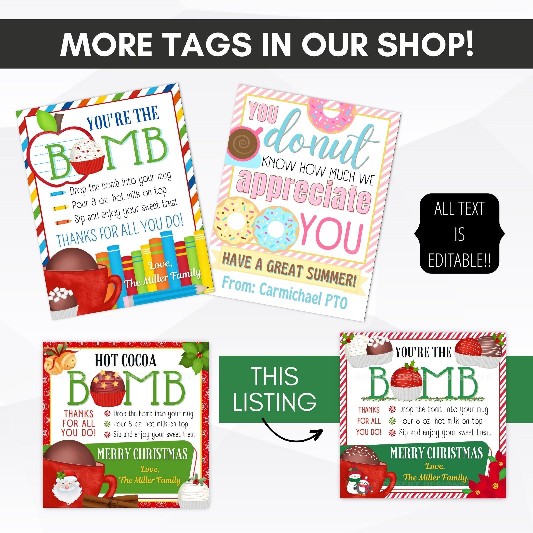 Christmas teacher appreciation tags