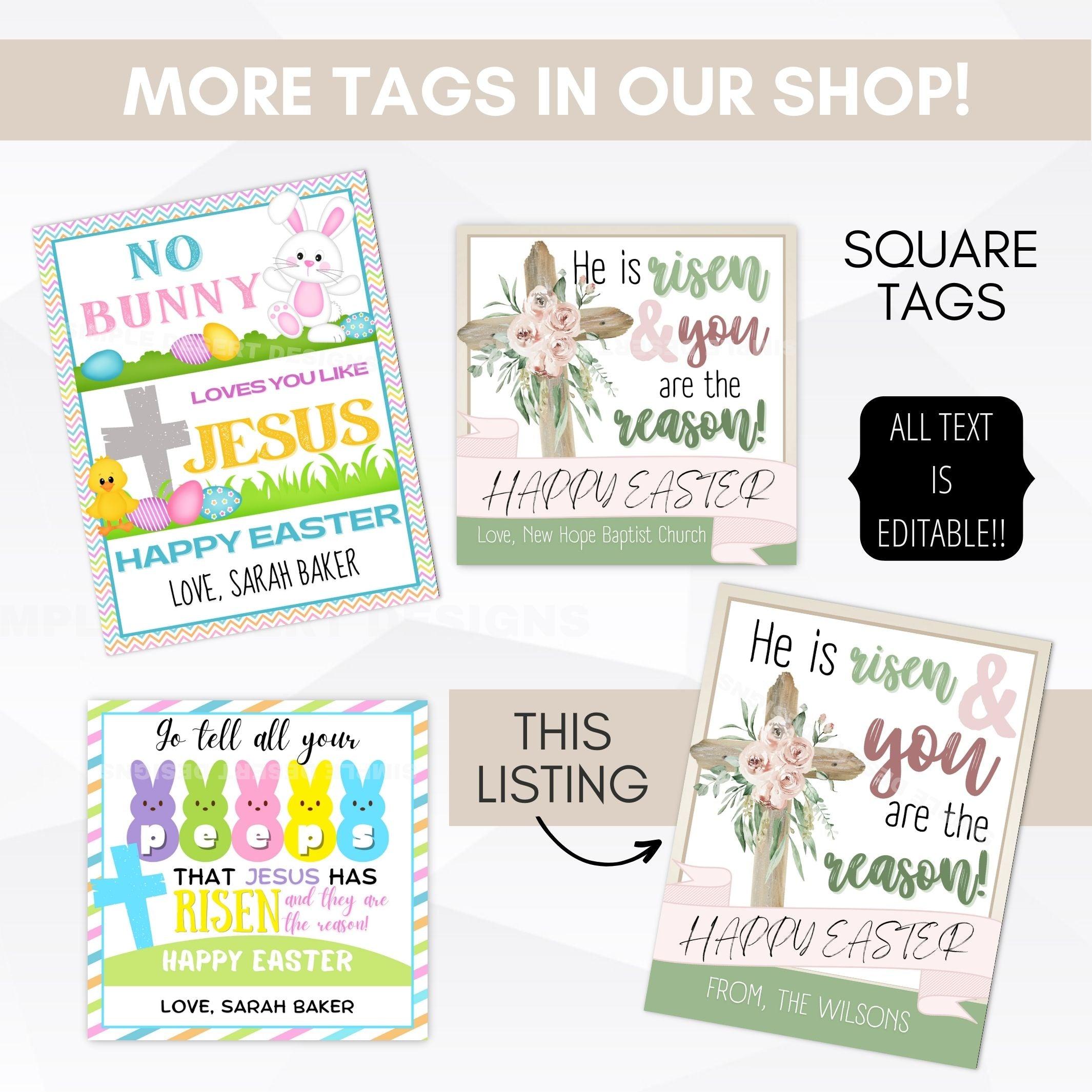 Religious Easter Gift Basket Party Favor Tags