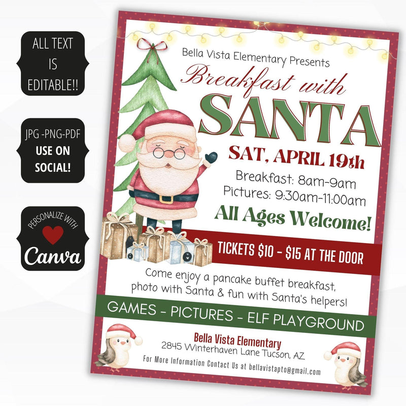Pancakes with Santa Invitation