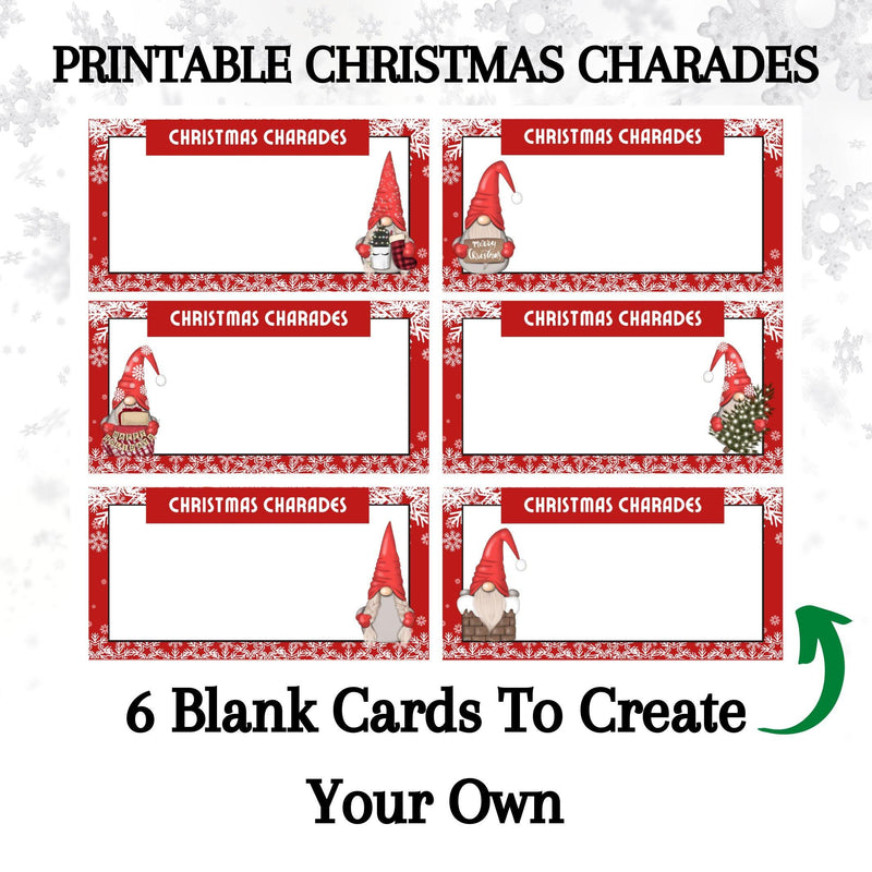 blank skattergories charades game cards diy