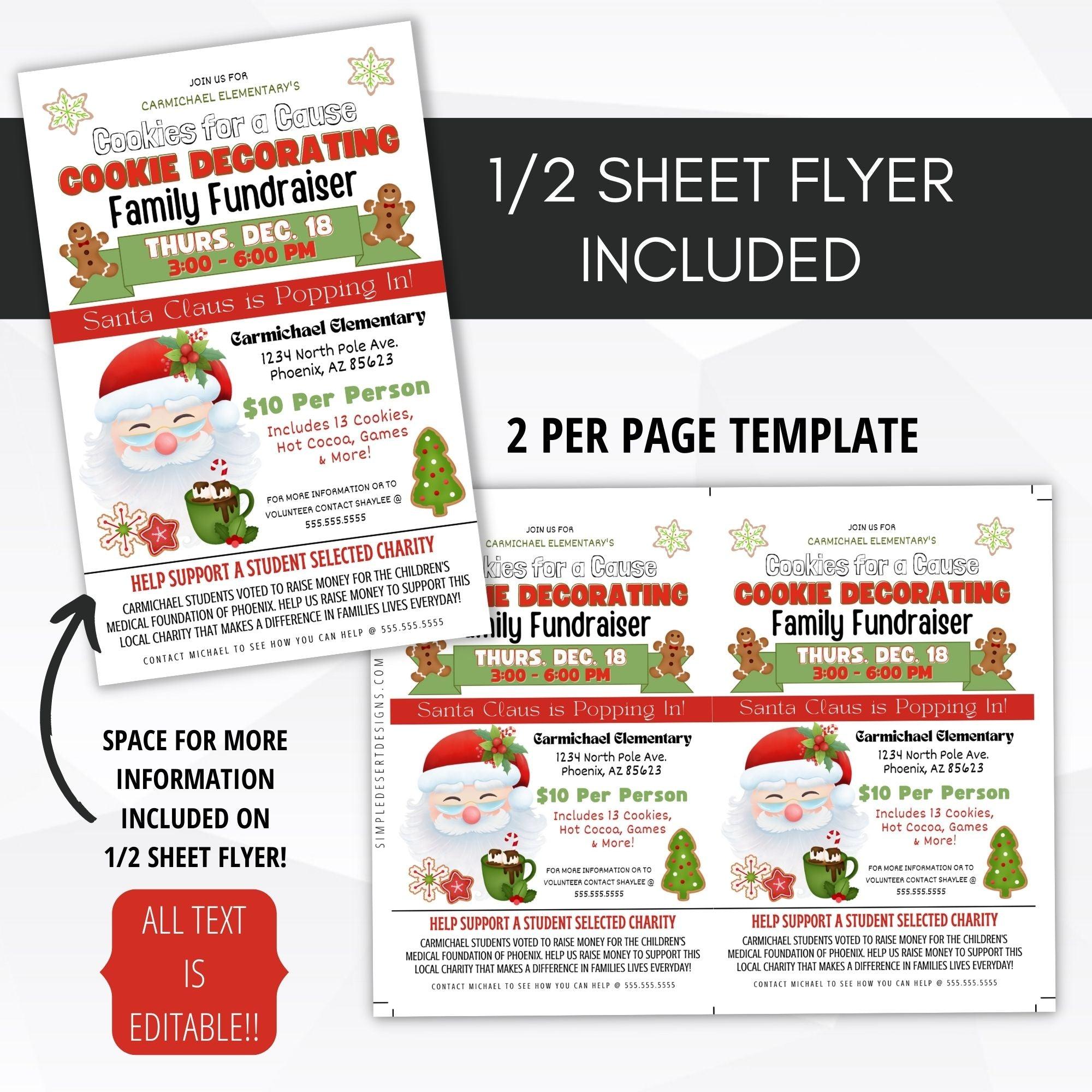 christmas holiday bake sale fundraiser flyer invite