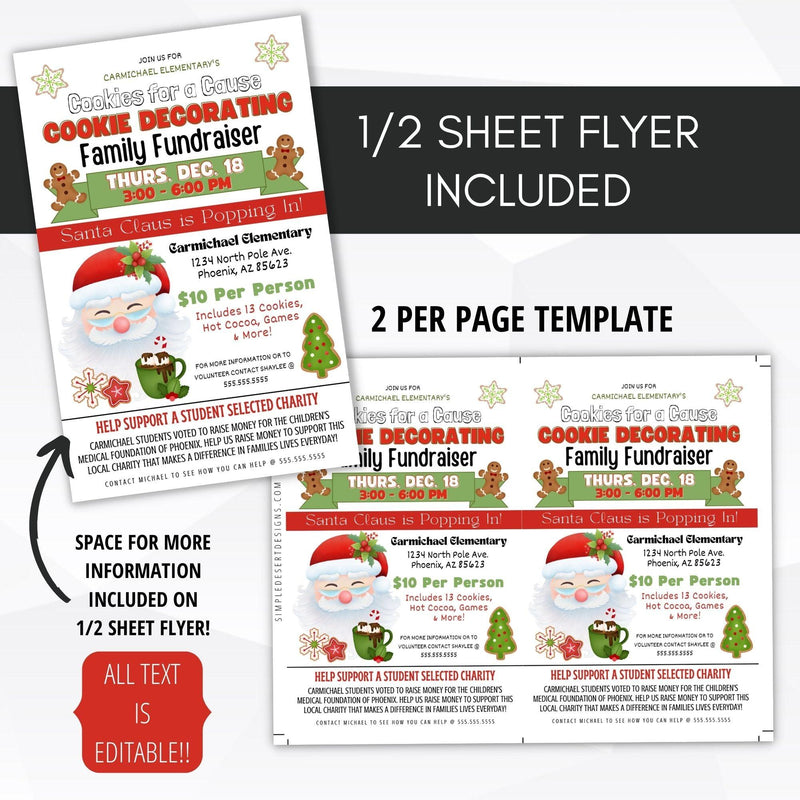 christmas holiday bake sale fundraiser flyer invite