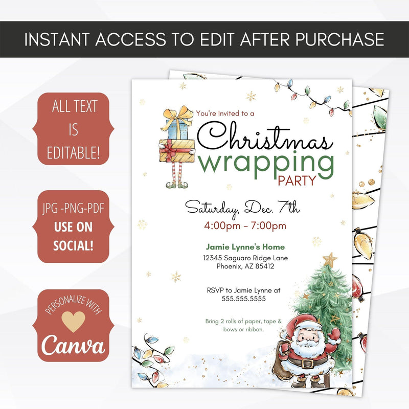 editable wrap it up party invite