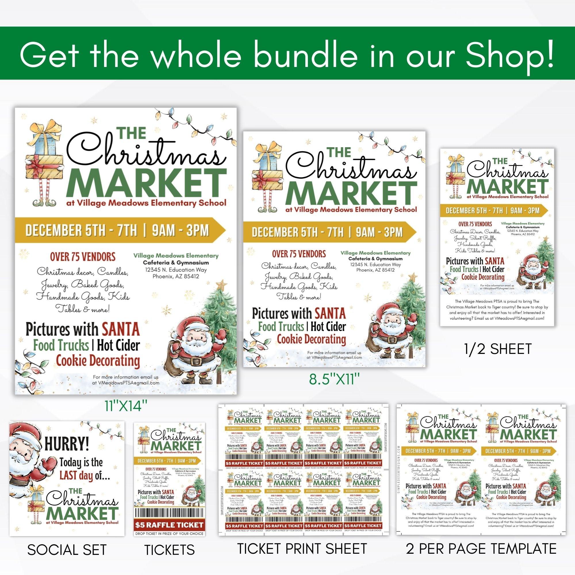 printable community holiday fundraiser event flyer