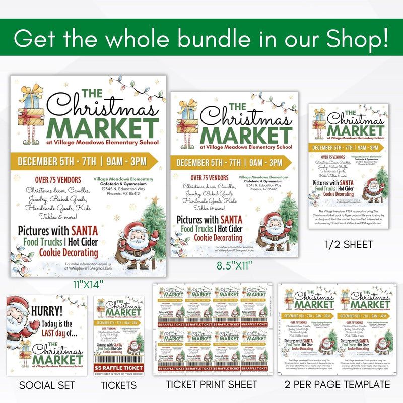 printable community holiday fundraiser event flyer