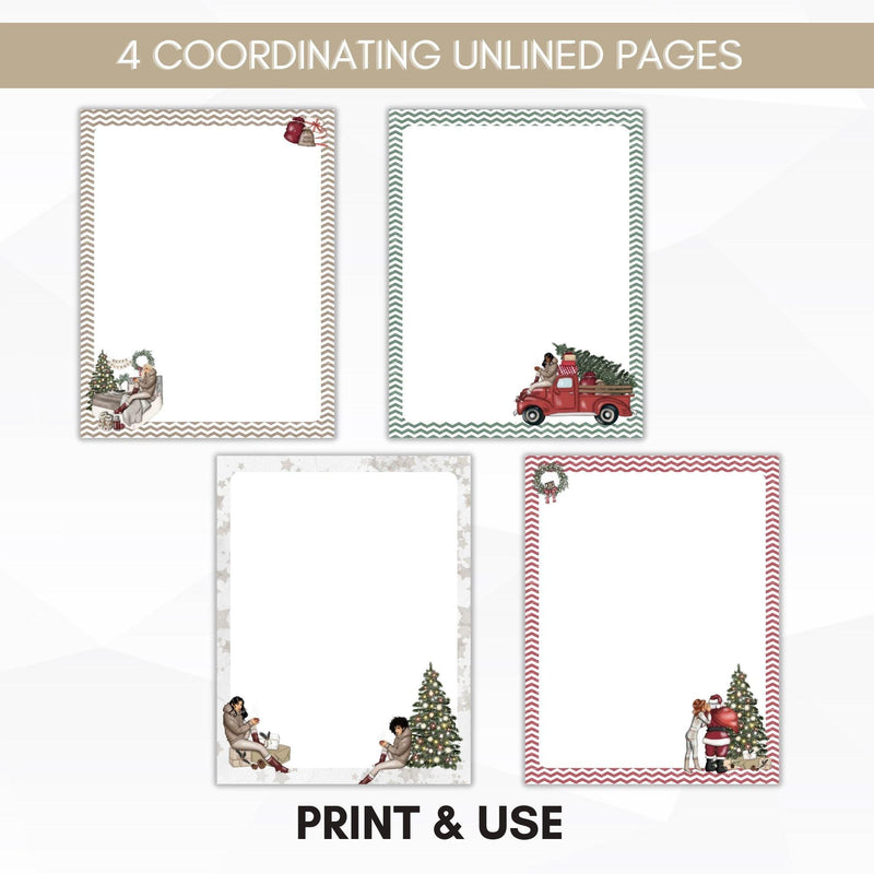 unlined christmas journal paper