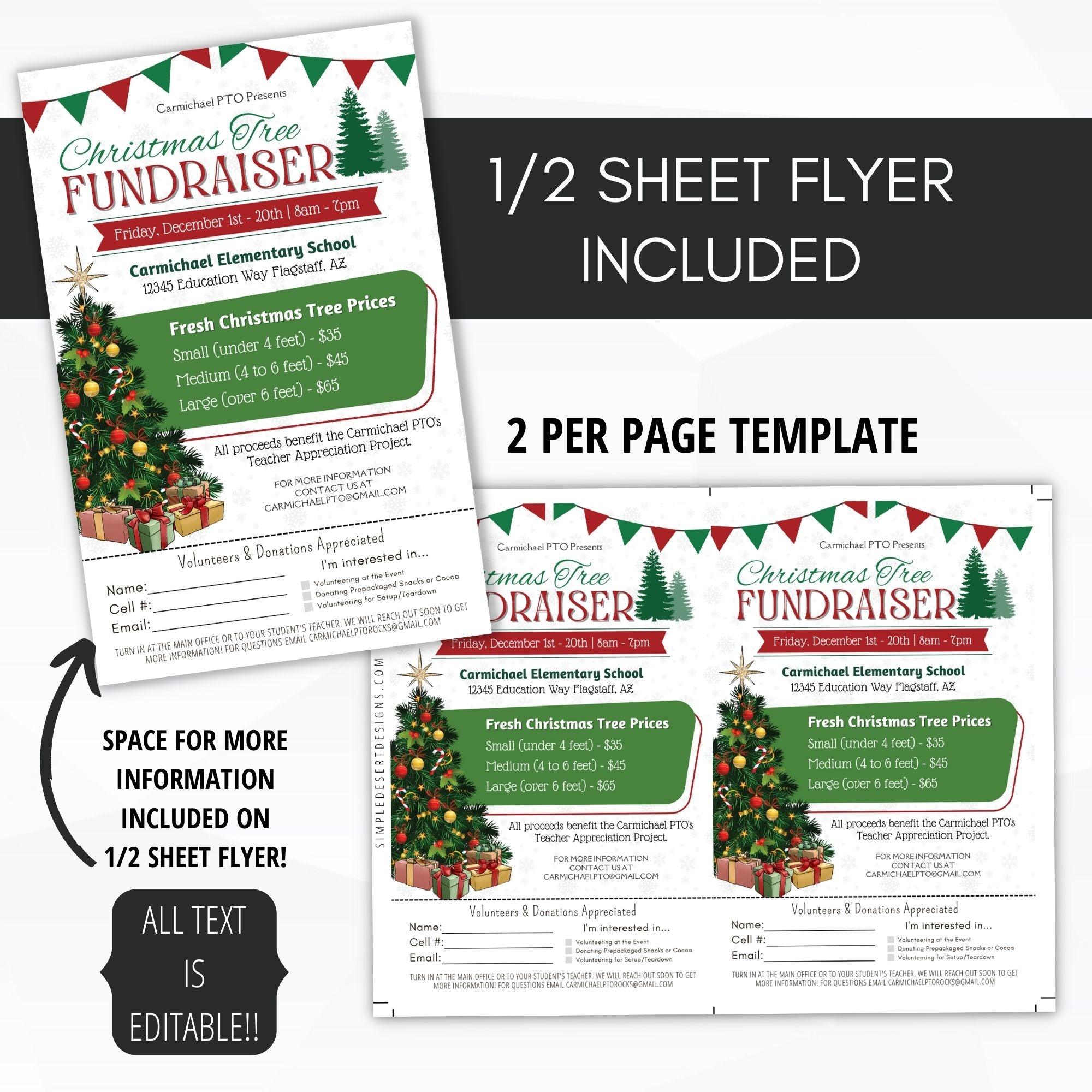 cut your own tree christmas fundraiser flyer