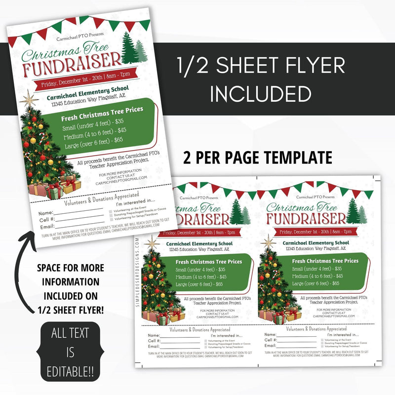 cut your own tree christmas fundraiser flyer