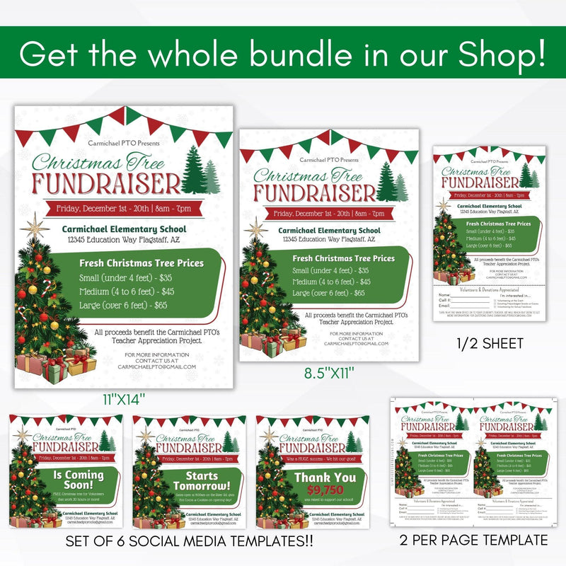 school pto pta fundraising flyer christmas