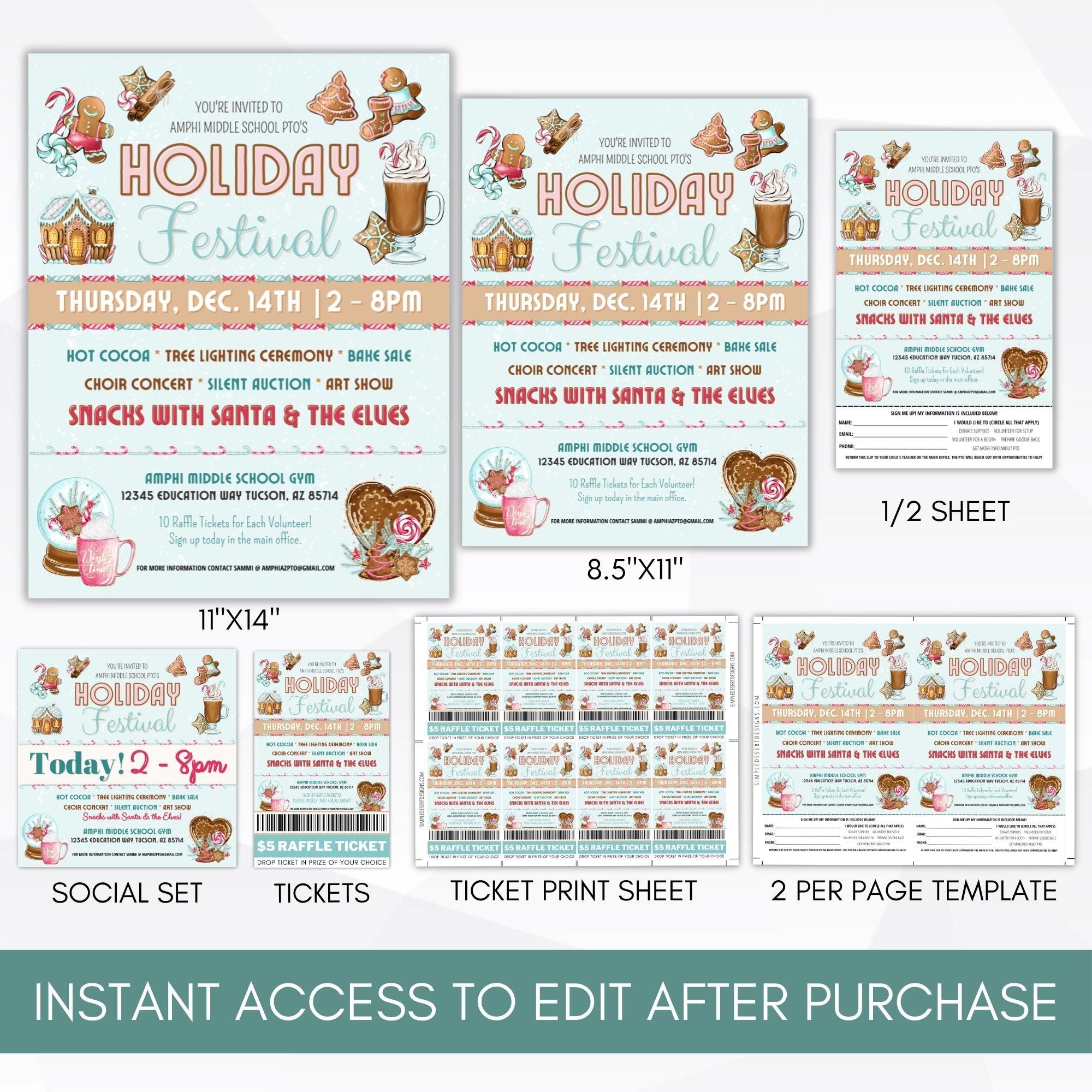 church christmas bazaar craft fair flyer sign template