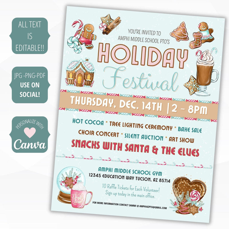 church Christmas bazaar sign editable
