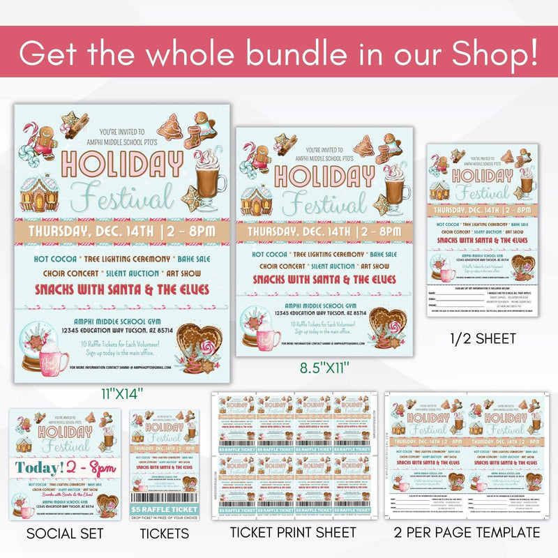 editable xmas festival community flyer
