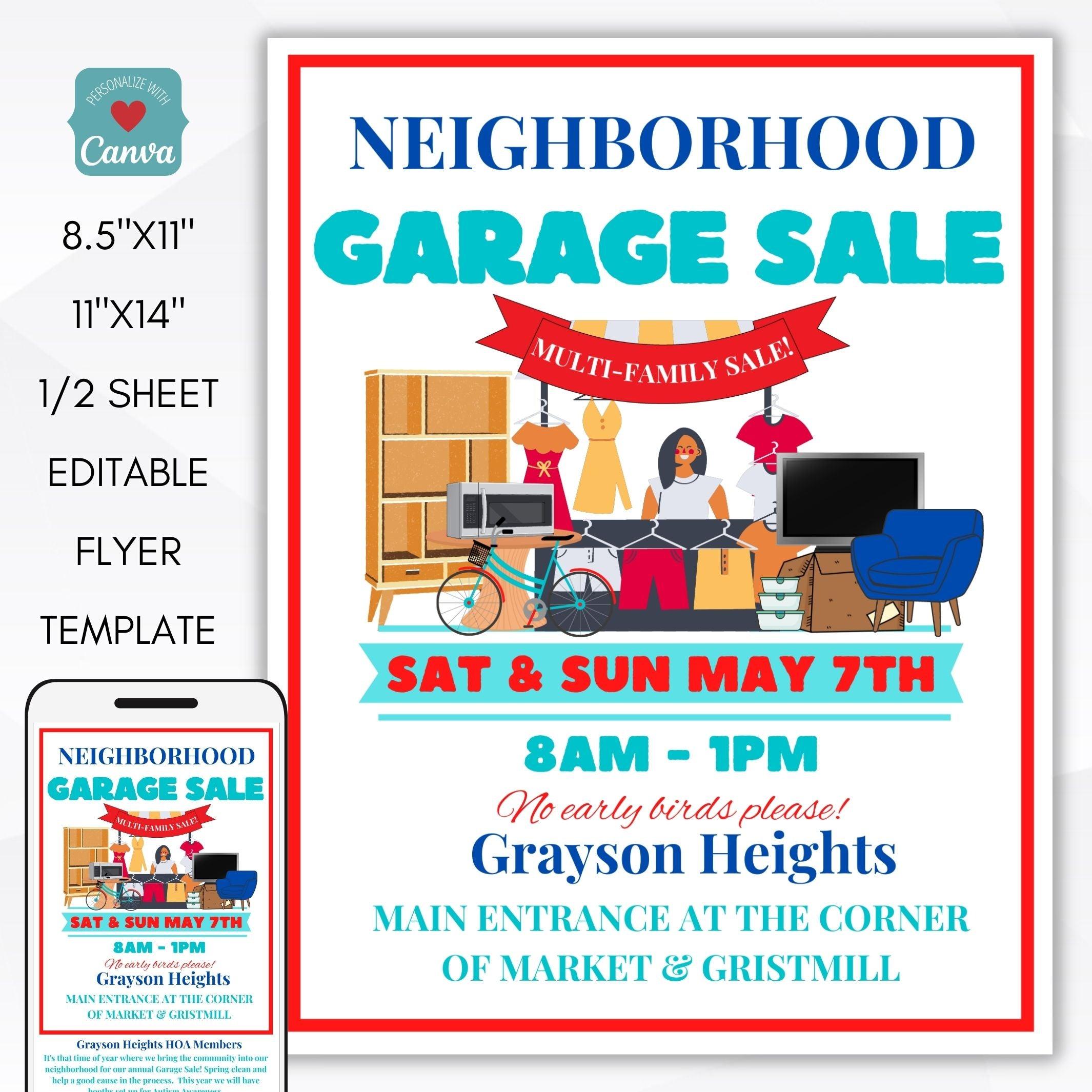 Community Garage Sale Flyer Set Simple Desert Designs