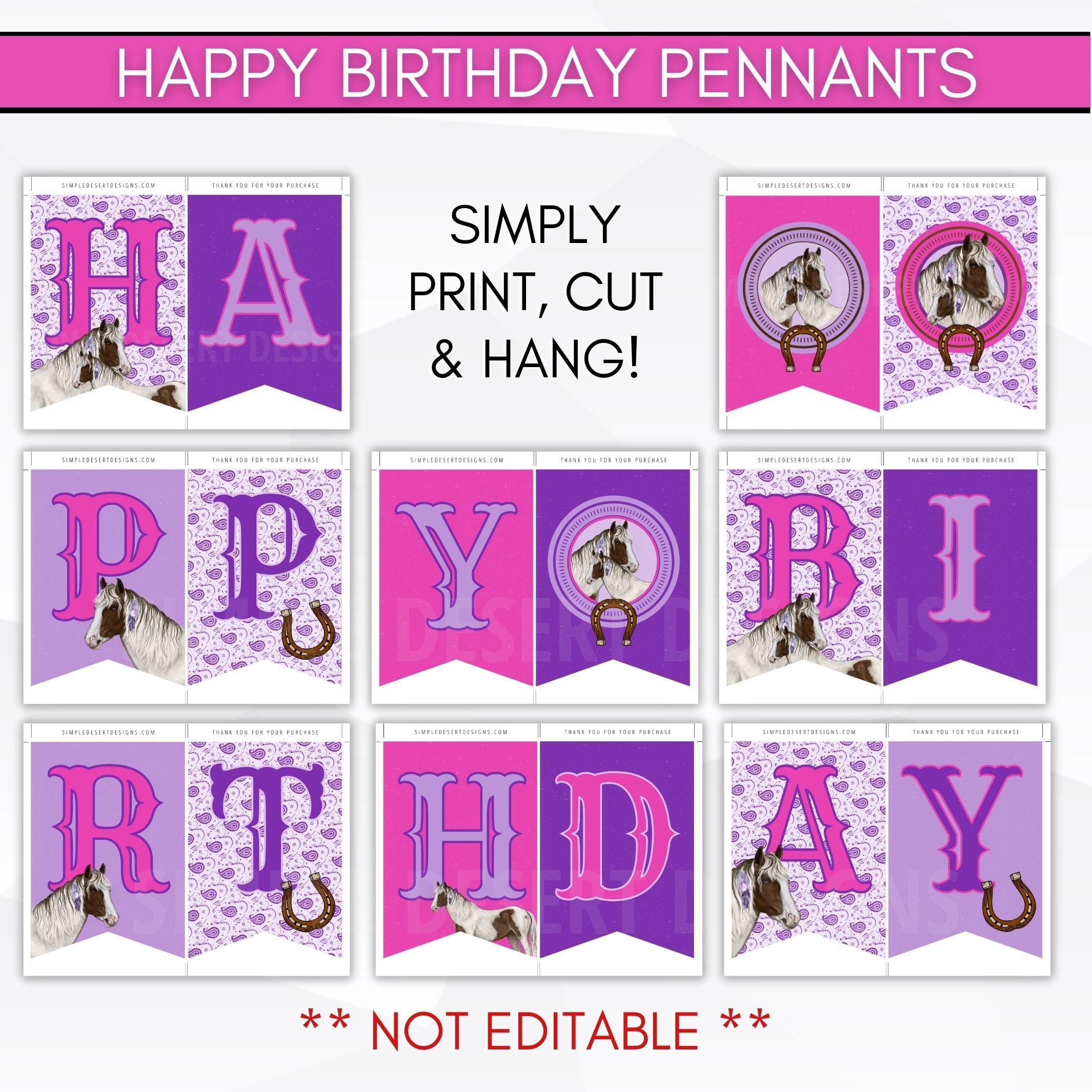 equestrian birthday party invitation suite