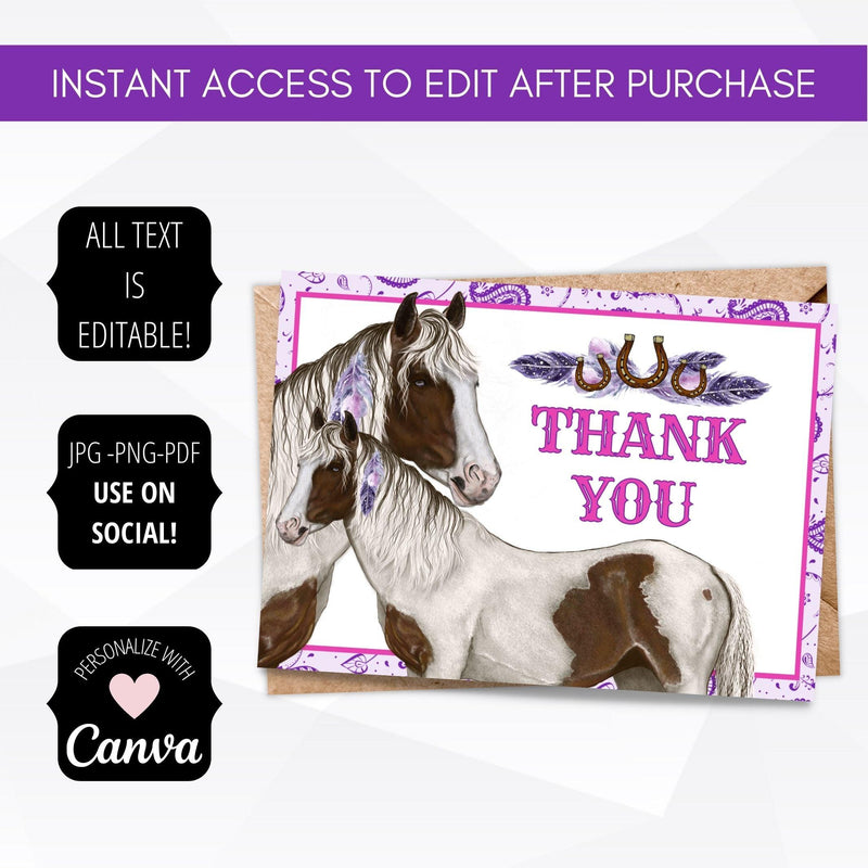 purple cowgirl invitations