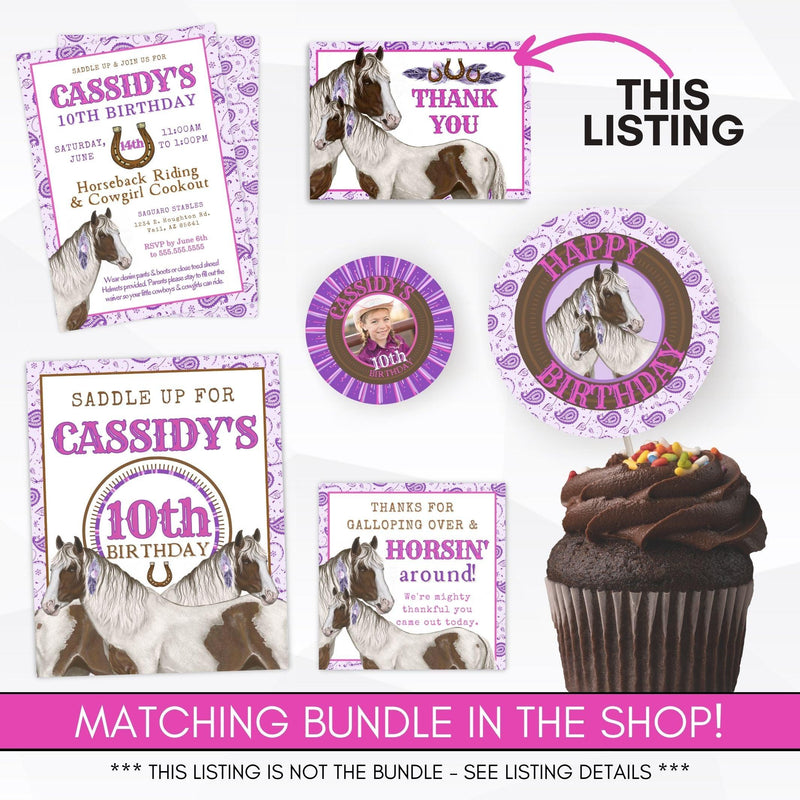 cowgirl theme birthday party invitations