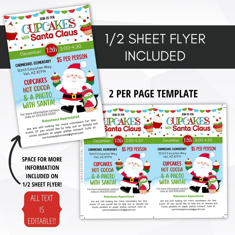 snacks with santa fundraiser invitation