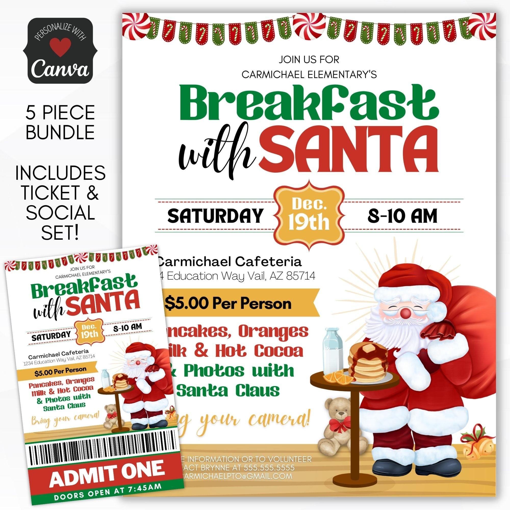 Cute Breakfast with Santa Flyer Bundle Simple Desert Designs