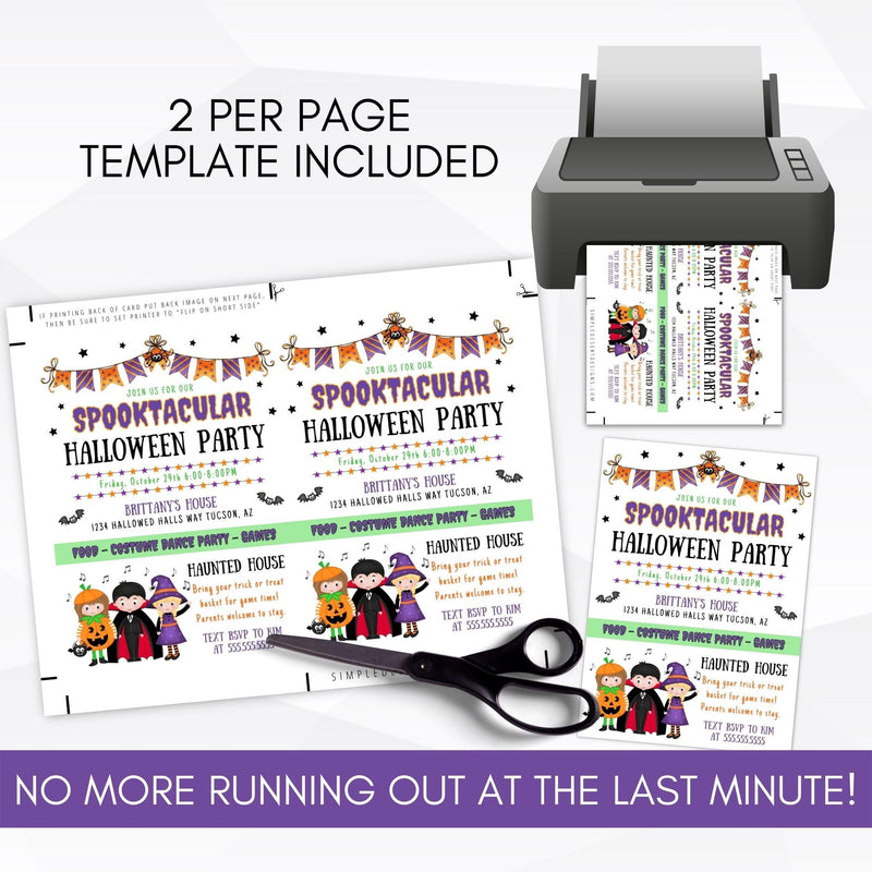 printable halloween ghost spooktacular invitation