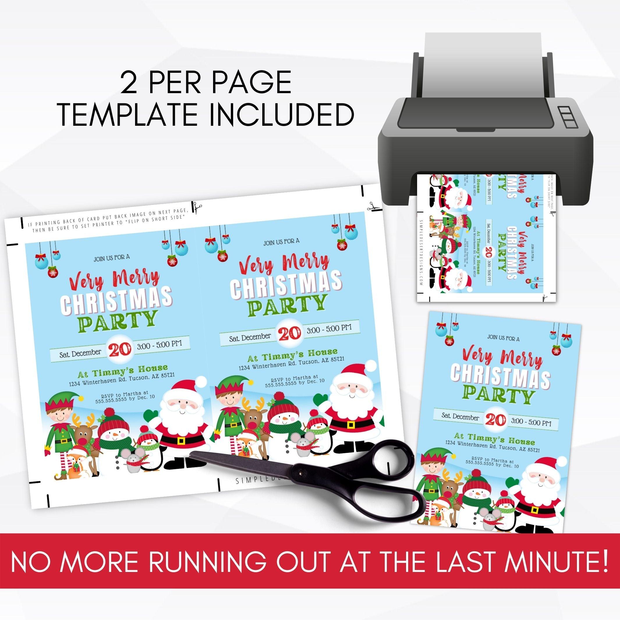kids friendsmas party invitation