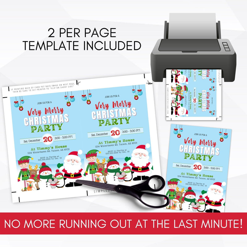 kids friendsmas party invitation