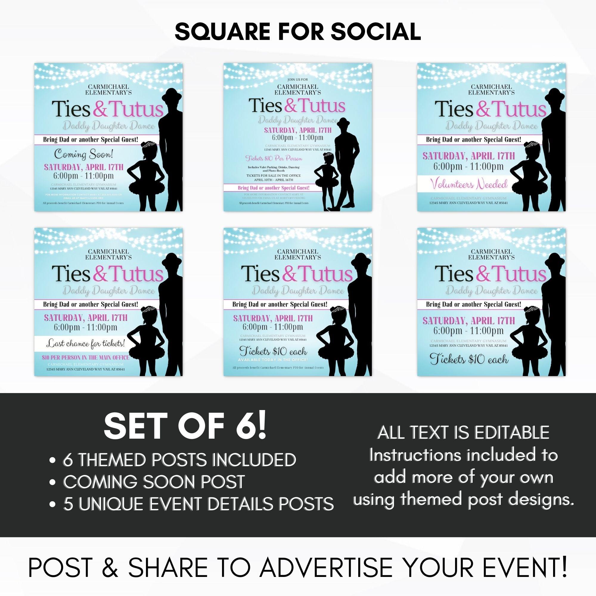 school dance flyer ticket bundle