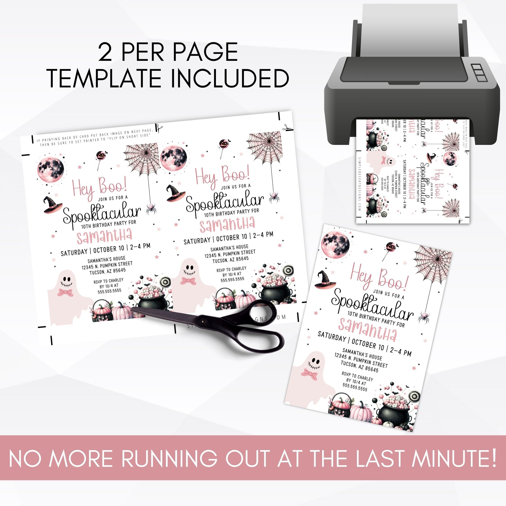 diy printable spooktacular birthday party invitations
