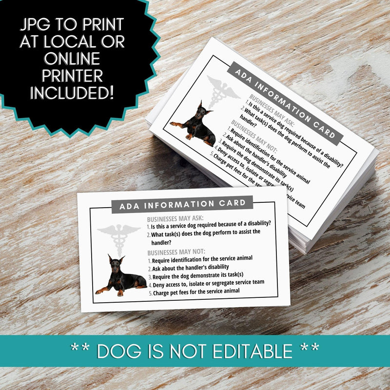 PTSD emotional support dog etiquette card