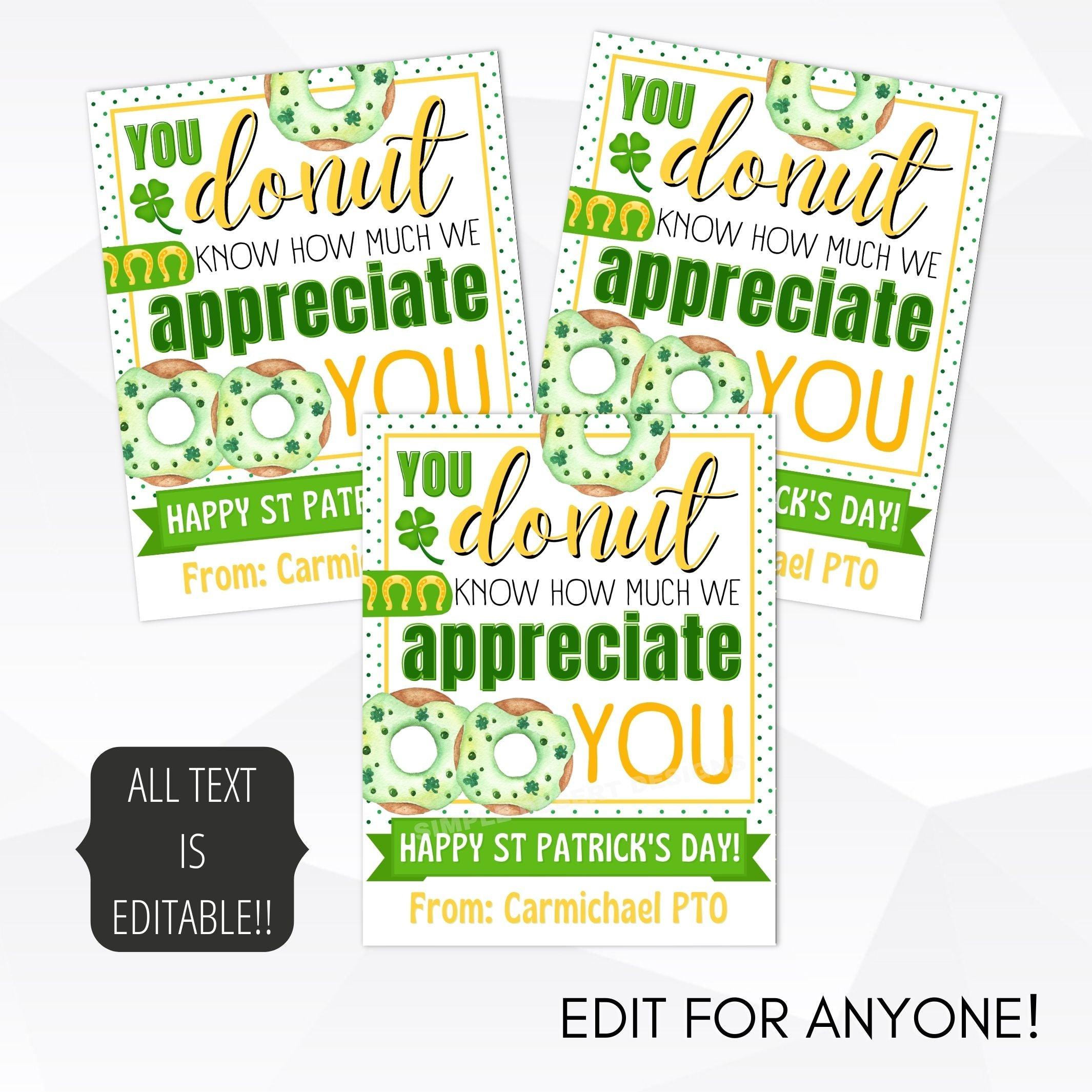 St. Patrick's day teacher gifts idea