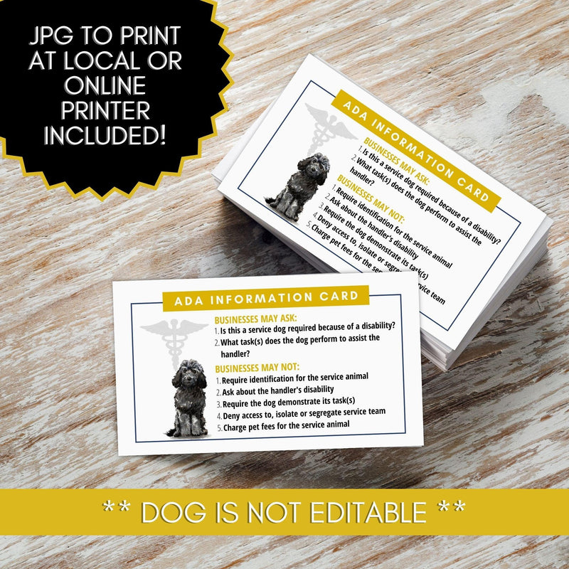 PTSD emotional support dog etiquette card