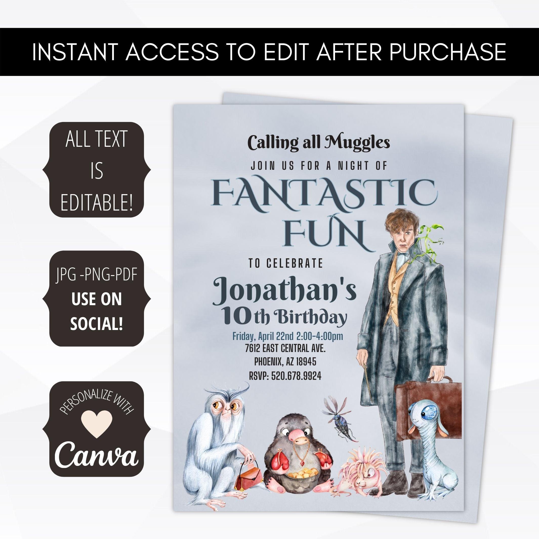 magical birthday invitation template