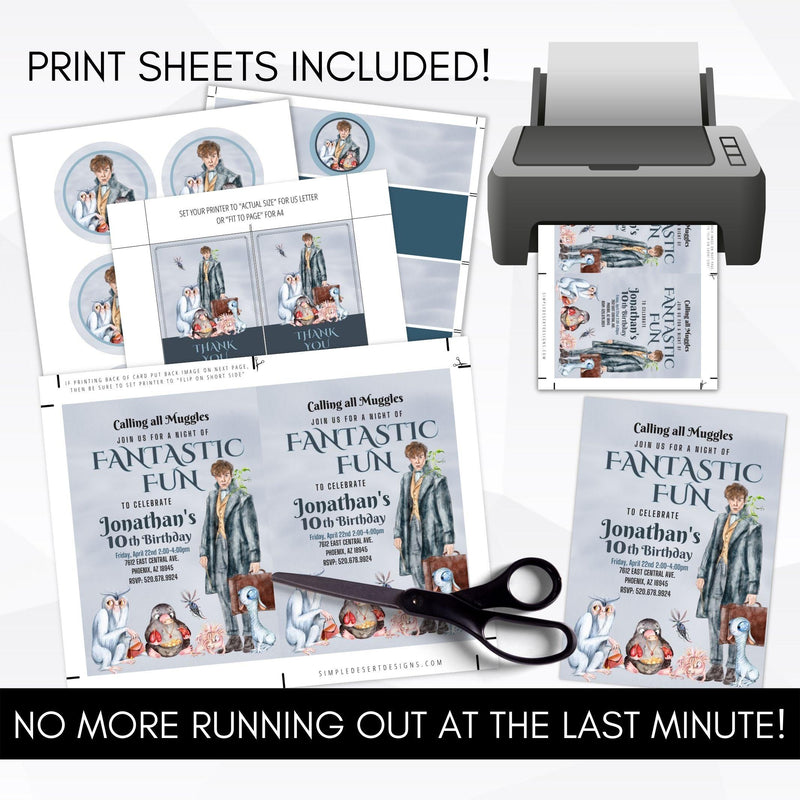 wizard world party invitation bundle