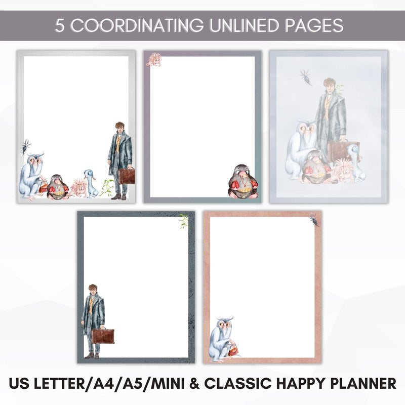 unlined wizard school journal paper