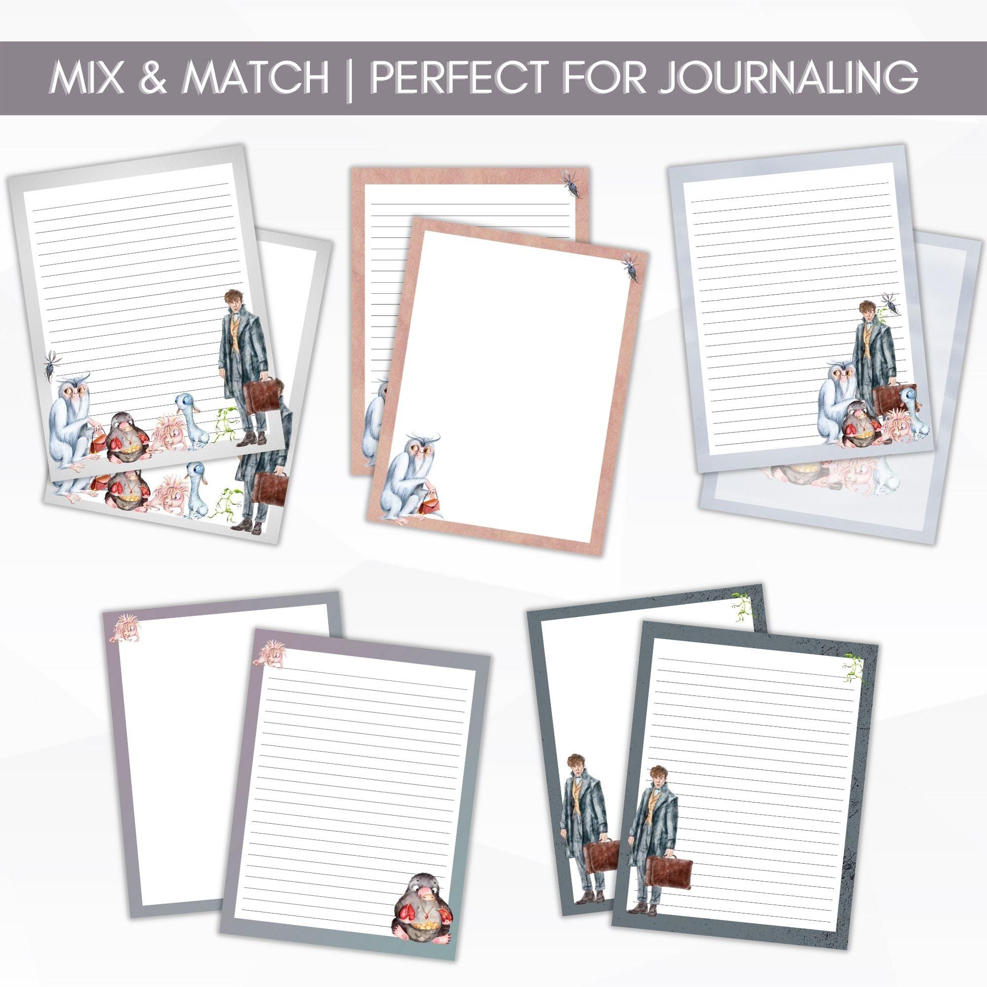 printable journal paper writing paper set