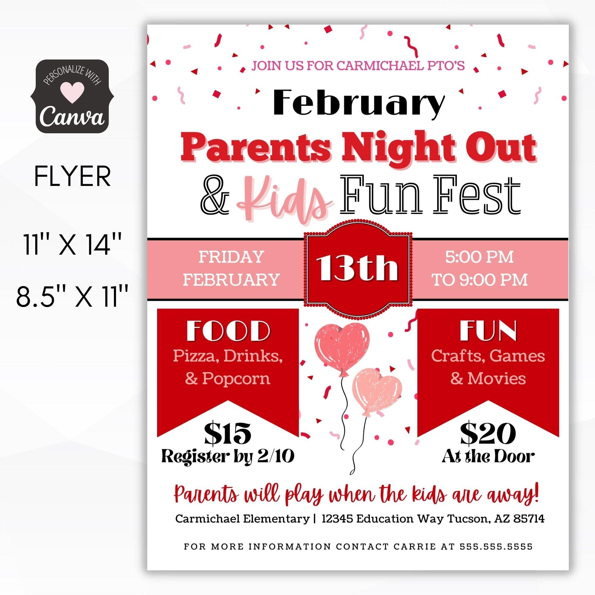 february parents night out invitation flyer