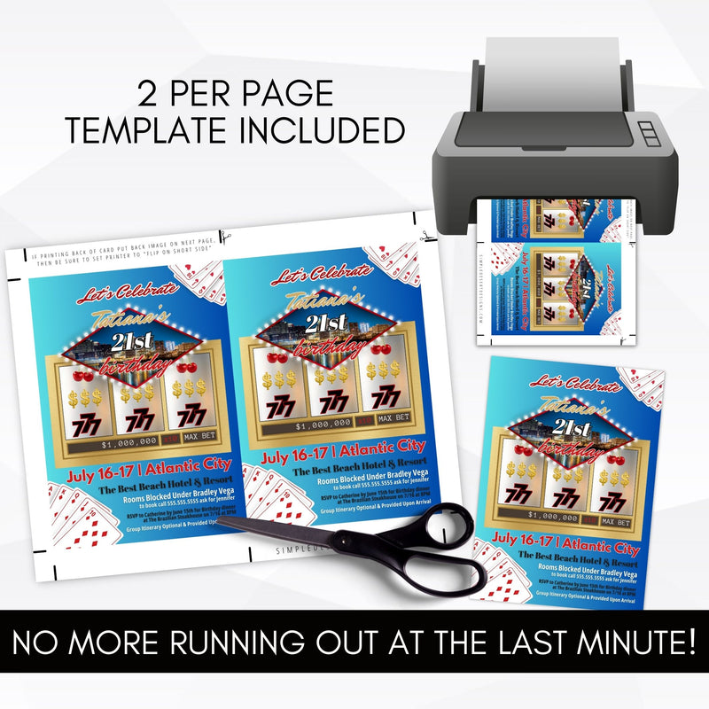 last minute diy casino theme party invitations