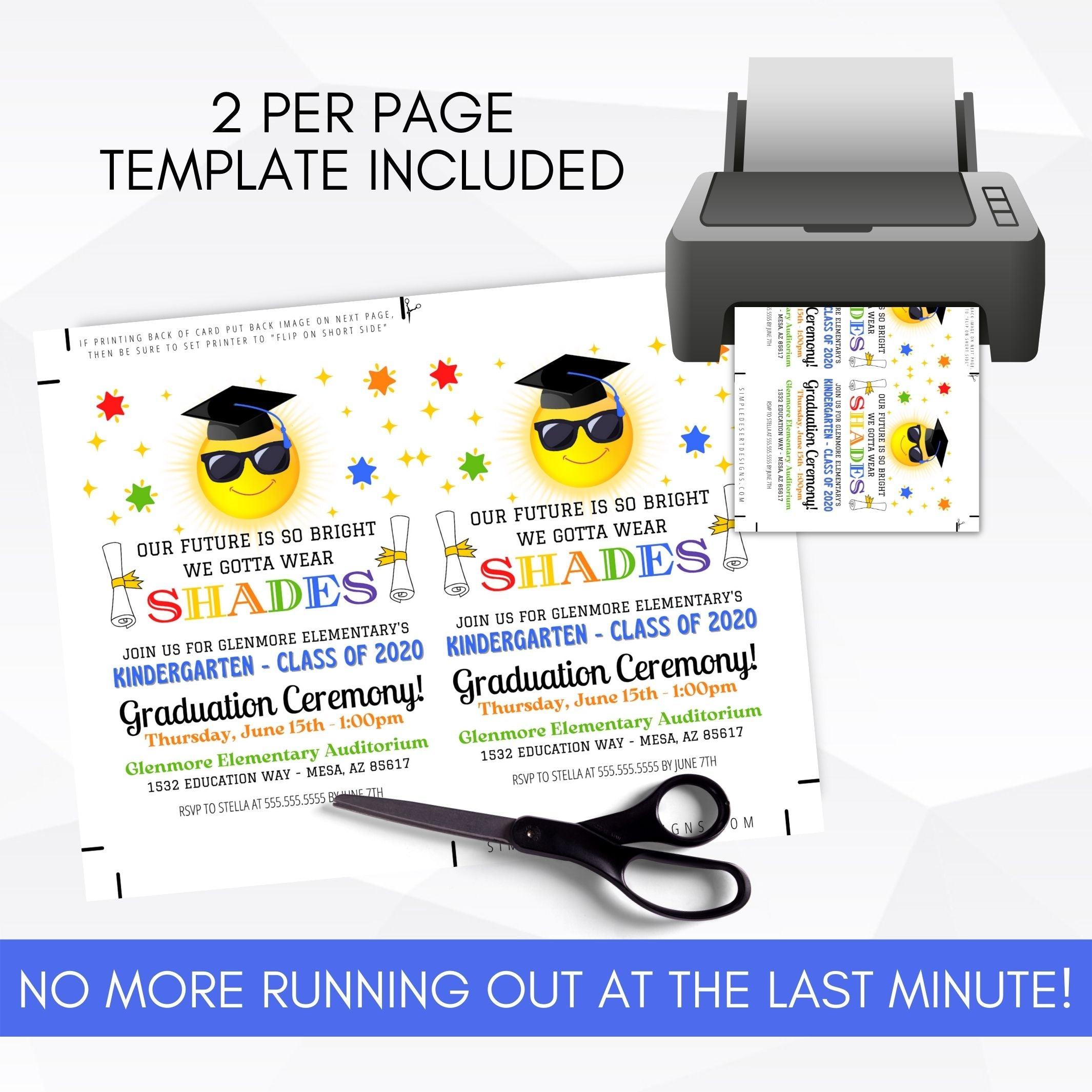 editable printable kindergarten preschool daycare graduation invite any grade template