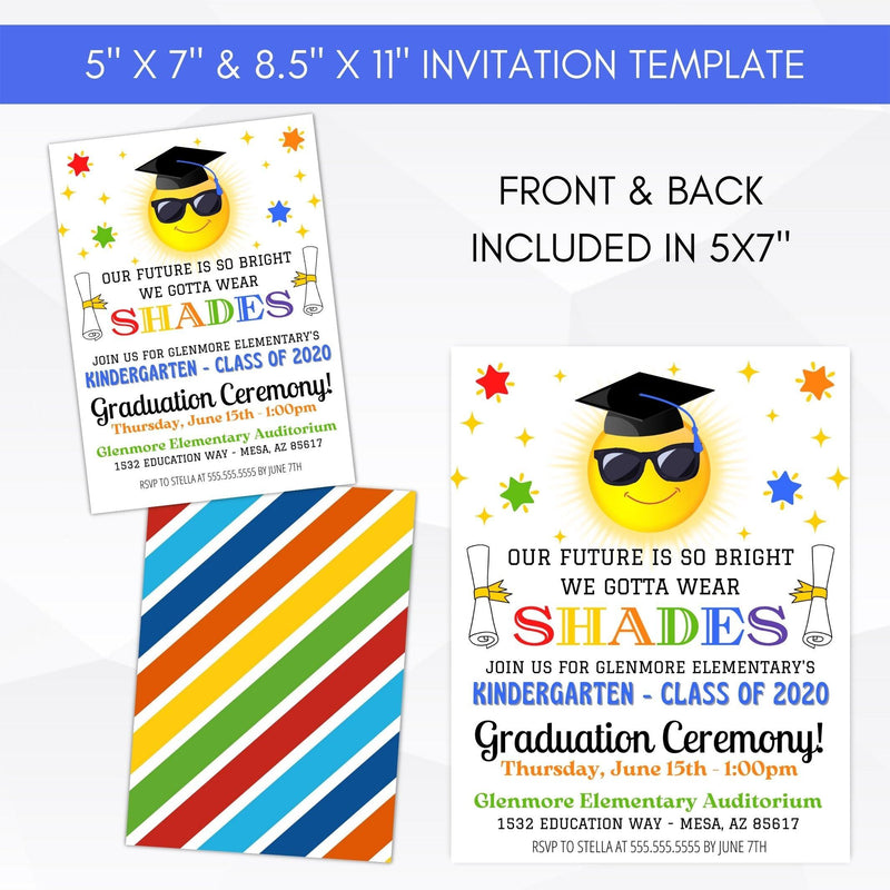 kindergarten graduation invitation school pto pta ptc elementary school invite template