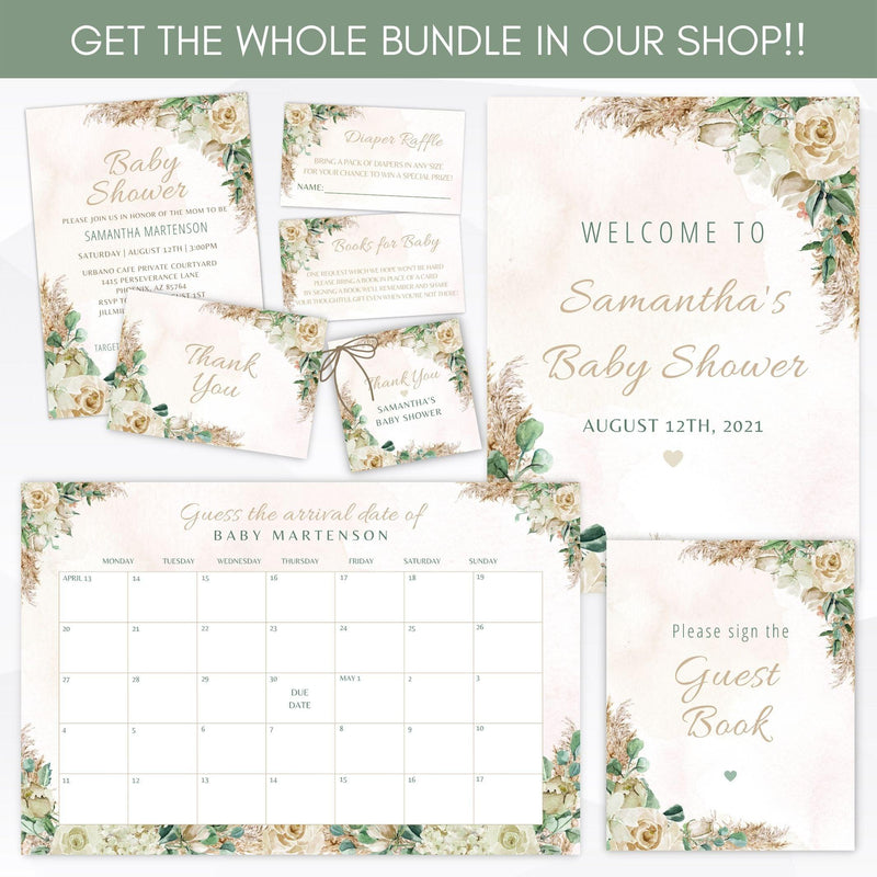 bohemian baby shower invitation