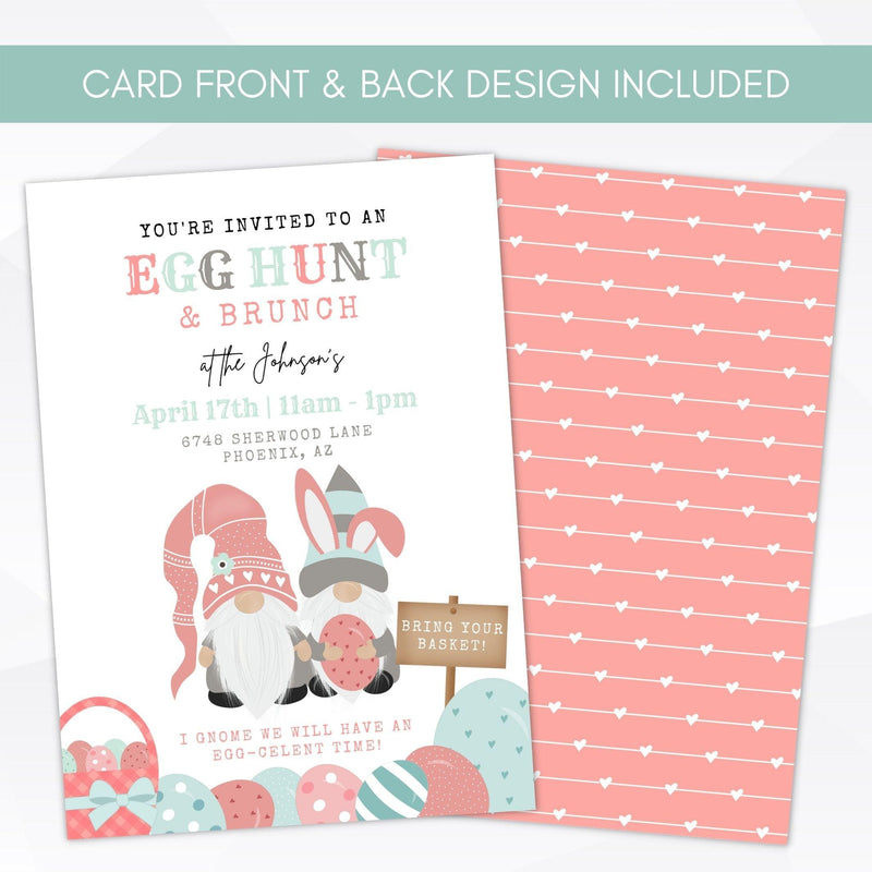 retro egg hunt invitations