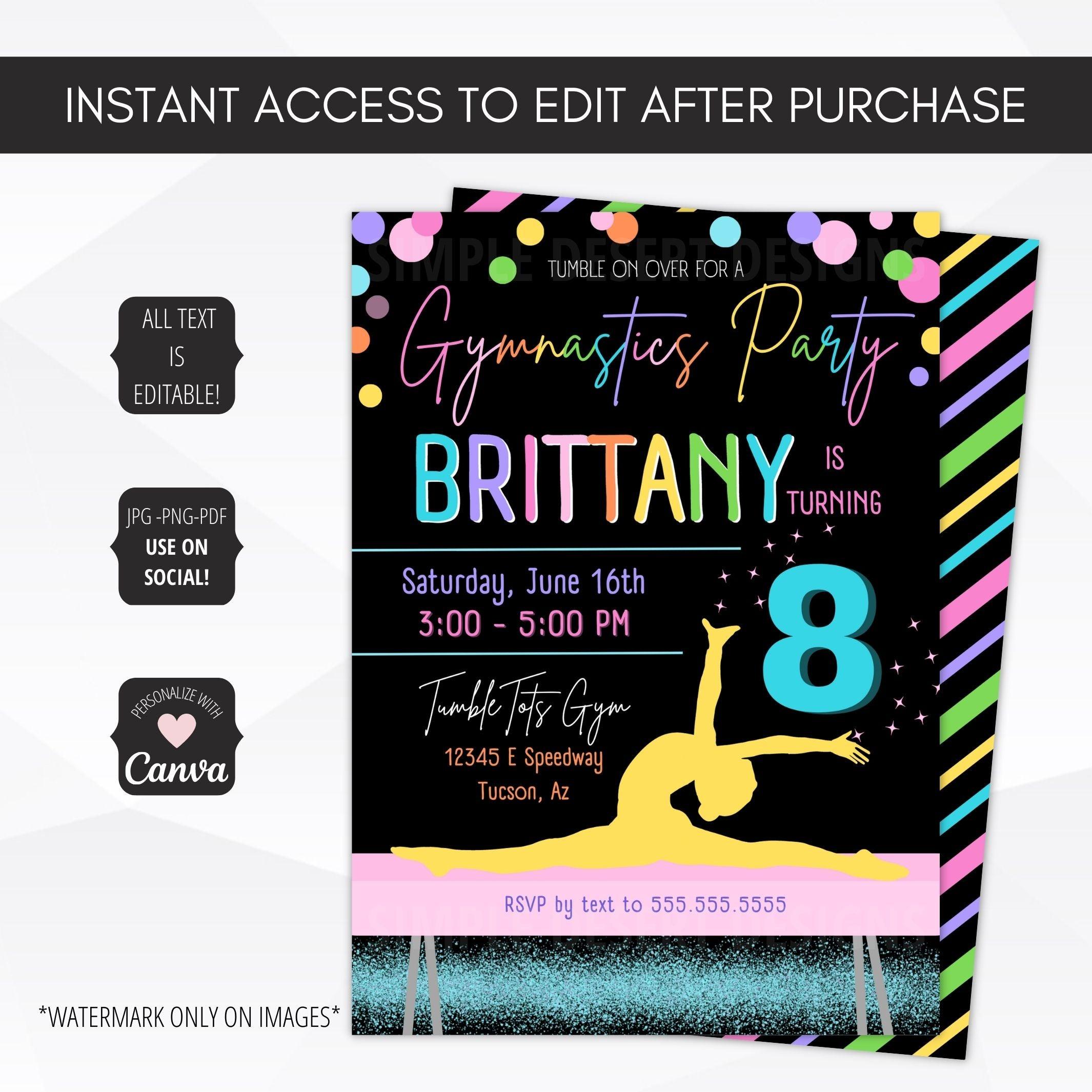 gymnast birthday party