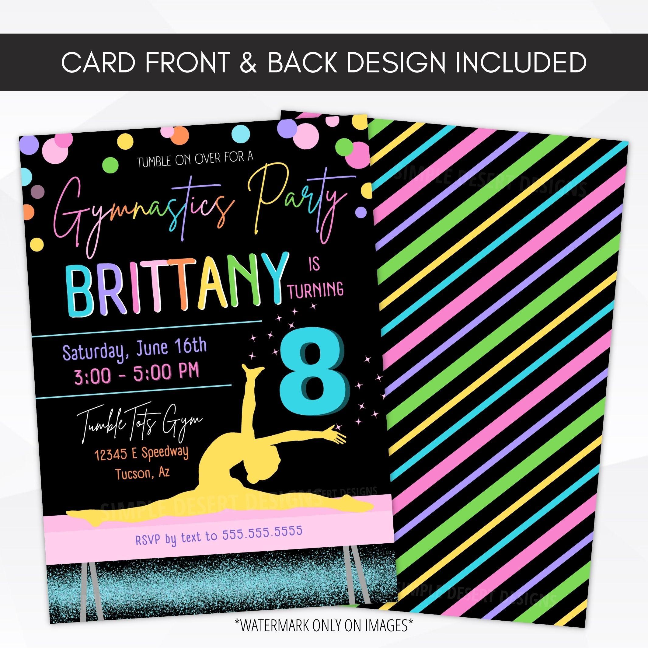 gymnastics theme birthday party